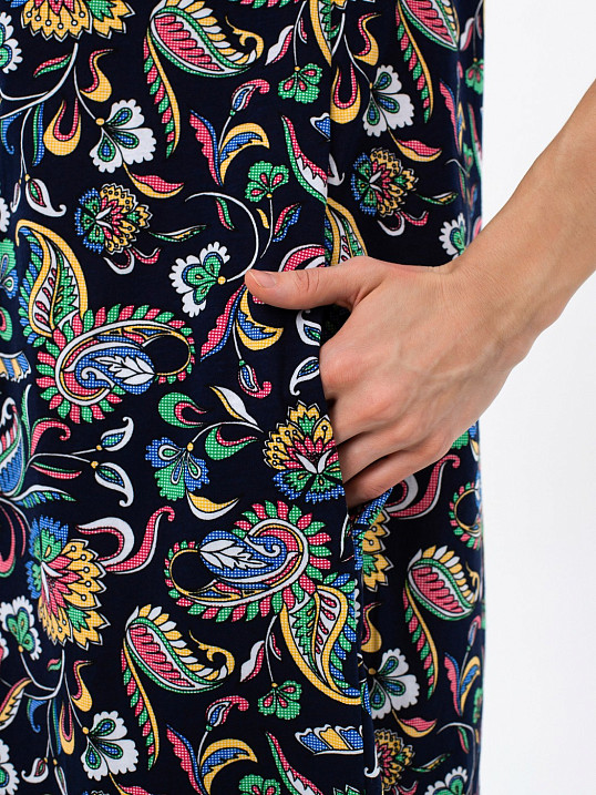 Халат Анна синий/узор