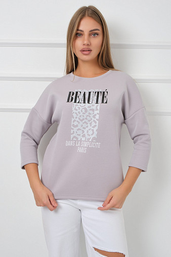 Свитшот женский Бьюти серый