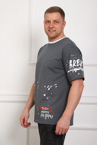 Футболка мужская Дорс футер серый