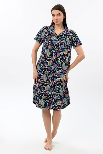 Халат Анна синий/узор