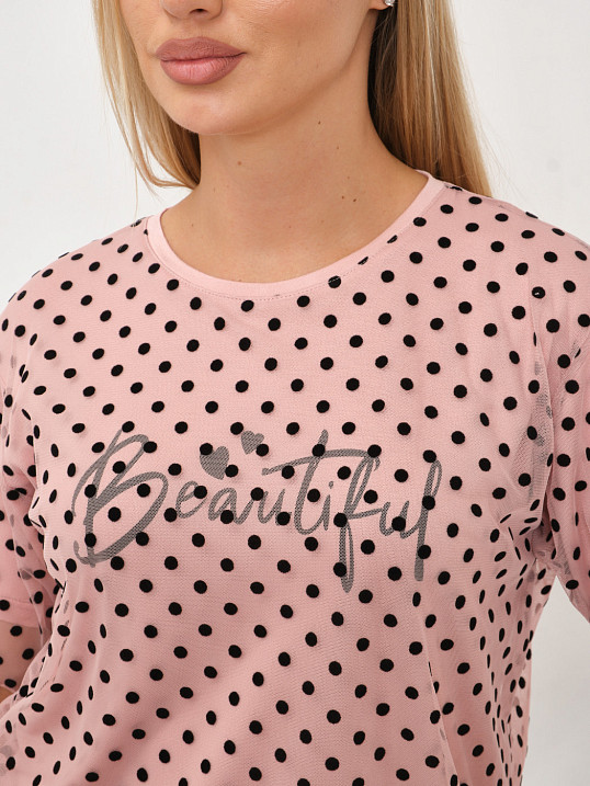 Футболка женская Бьюти вискоза пудра