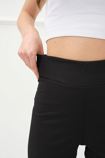 Лосины Рубчик чёрные