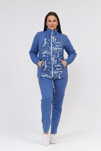 Костюм Теплый вечер индиго/буквы