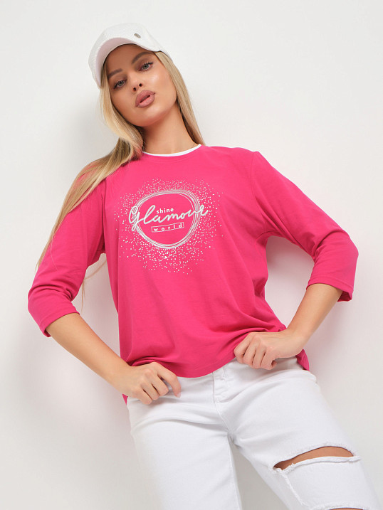 Лонгслив женский Магия фуксия