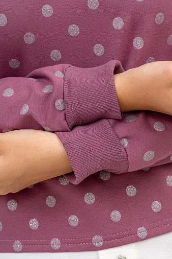 Толстовка женская Аврора лиловый/горох