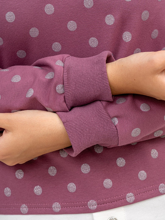 Толстовка женская Аврора лиловый/горох