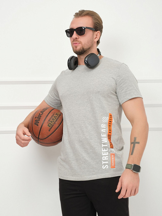 Футболка мужская Норд серый меланж