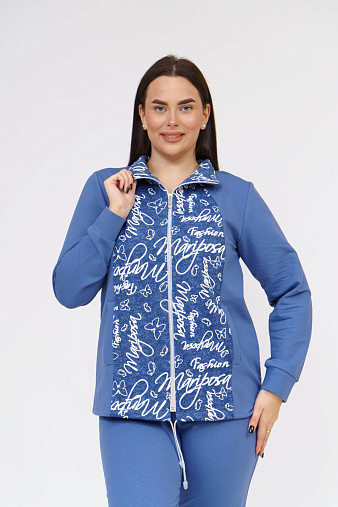 Костюм Теплый вечер индиго/буквы