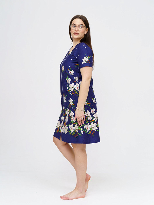 Халат Света купон синий/цветы