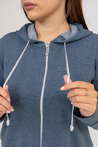 Толстовка женская Мираж футер индиго