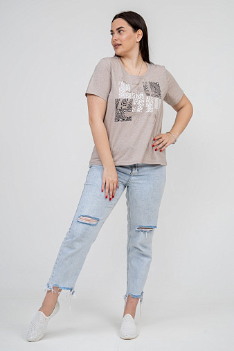 Футболка женская Сафари-1 бежевый/меланж