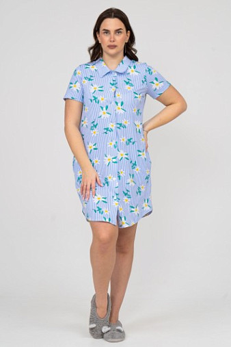 Халат Анна голубая полоса