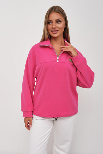 Толстовка жен. Тренд флис малина
