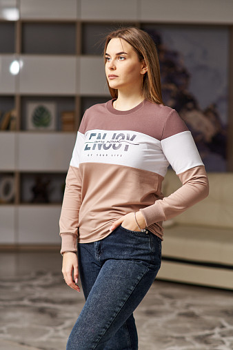 Толстовка женская Триада шоколад/беж