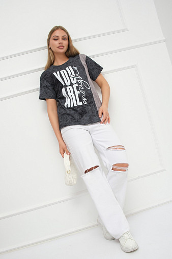 Футболка женская Рефлекс антрацит/серый