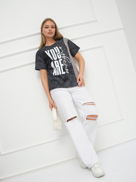 Футболка женская Рефлекс антрацит/серый