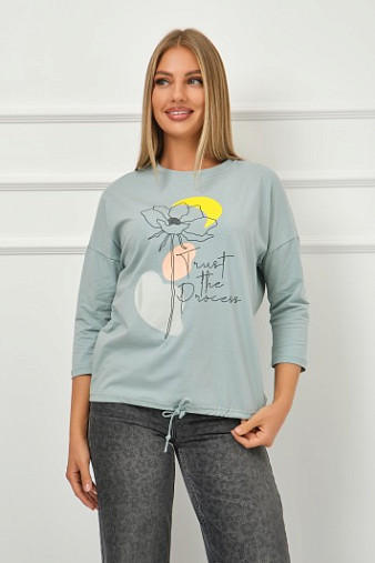 Лонгслив Николь аква