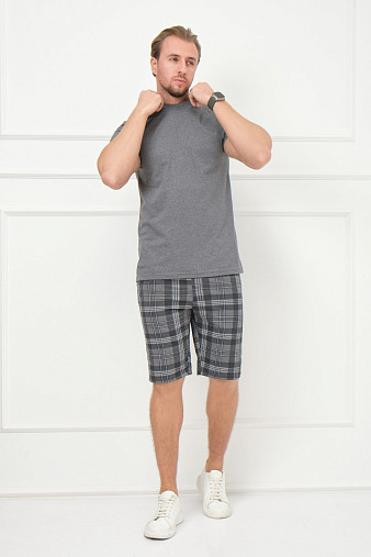 Костюм мужской Джой серый/клетка