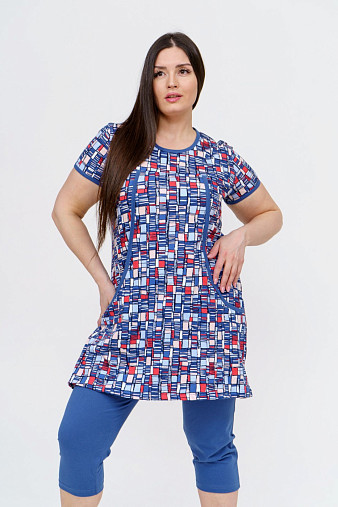 Костюм домашний Света индиго-геометрия