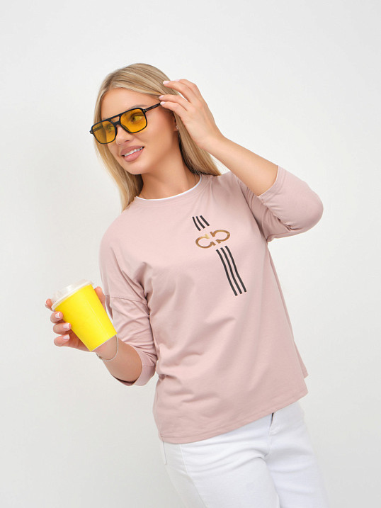 Лонгслив женский Мадлен пудра