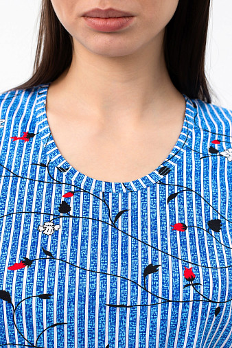 Футболка женская с карманами джинс/полоса