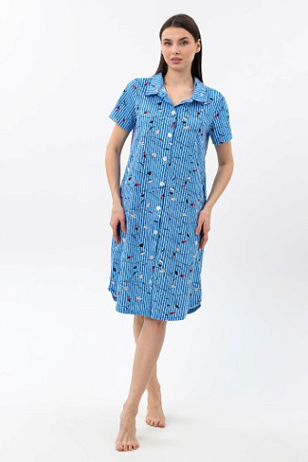 Халат Анна джинс/полоса