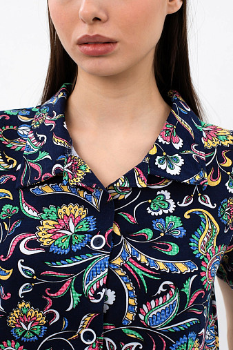 Халат Анна синий/узор