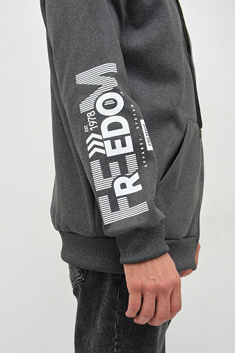 Толстовка муж. Дэнди 3-х нитка начес т.серый