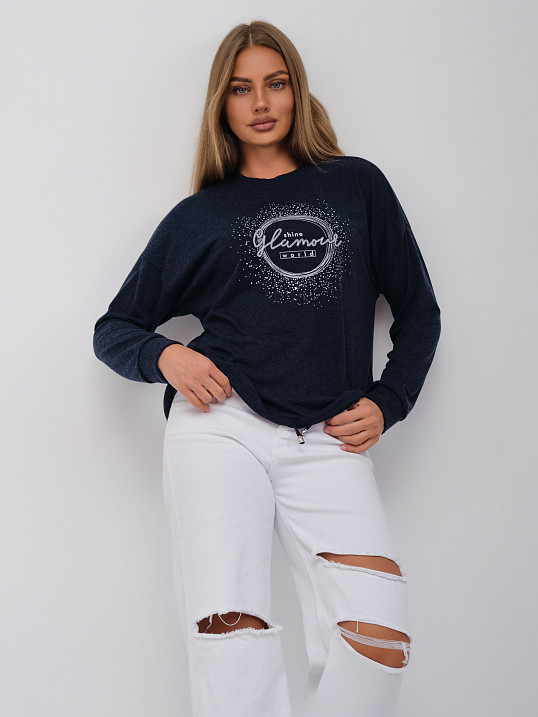 Джемпер жен. Гламур ангора синий