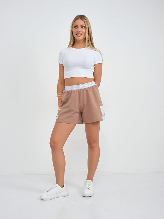 Шорты женские Рокси футер песочный