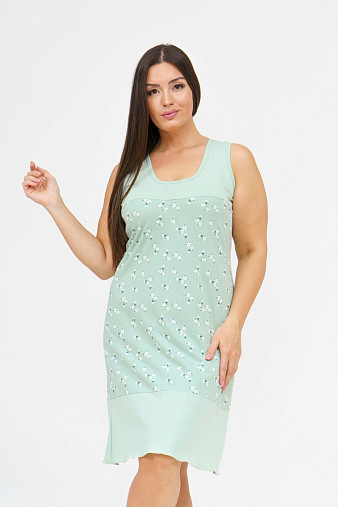 Ночная сорочка Молодежная фисташка/цветы