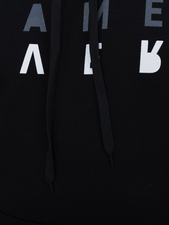 Толстовка мужская Тайм черная 3-х нитка начес