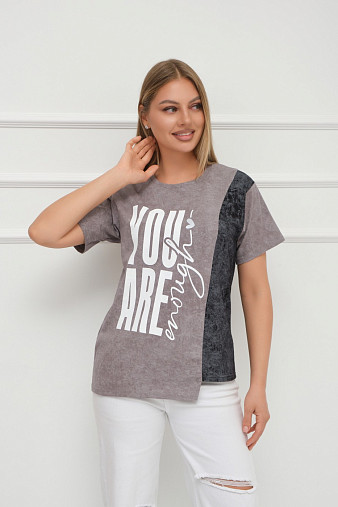 Футболка женская Рефлекс серый/антрацит