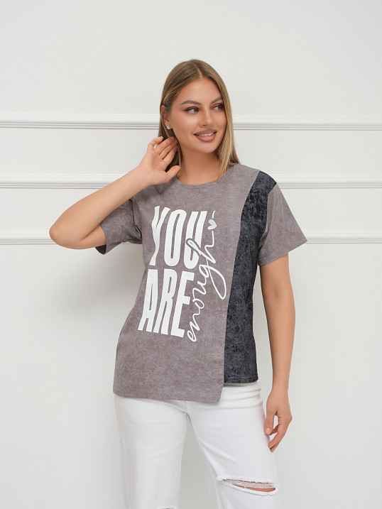 Футболка женская Рефлекс серый/антрацит