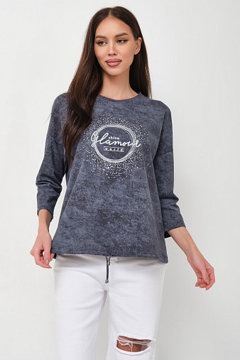 Лонгслив жен. Гламур варенка т.серый