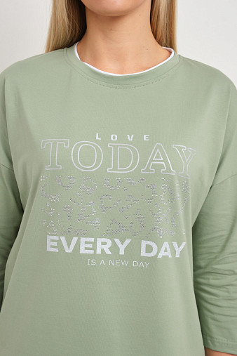 Лонгслив женский Лео фисташка