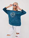 Лонгслив жен. Гламур варенка петроль