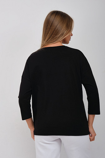 Лонгслив жен. Гламур черный