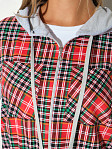 Рубашка жен. Гармония красная/клетка