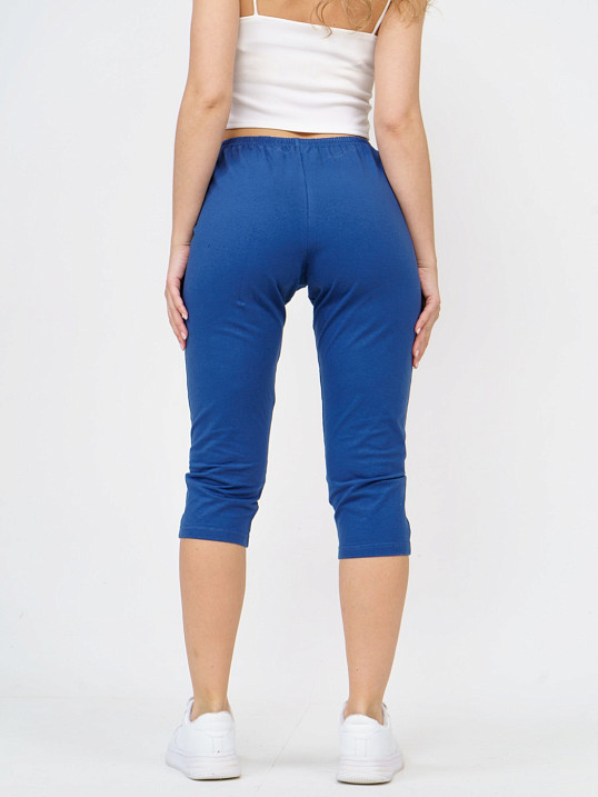 Бриджи кулирка с лайкрой однотонные индиго