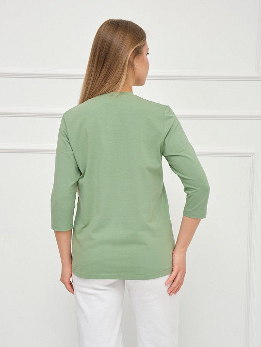 Лонгслив Элис рукав 3/4 фисташка