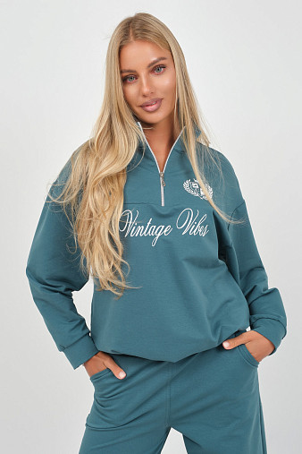 Костюм женский Верона однотонный изумруд