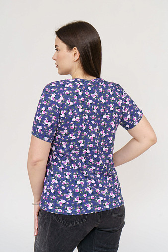 Футболка женская Незабудка индиго/цветы