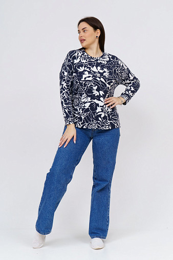 Джемпер Ворожея ангора бело-синий