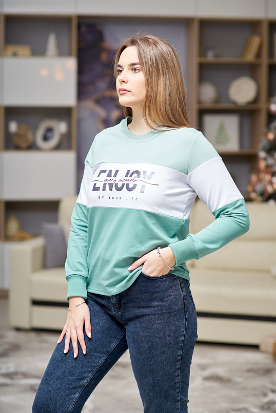 Толстовка женская Триада мята/аква