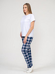 Брюки Силуэт сине-голубой/клетка