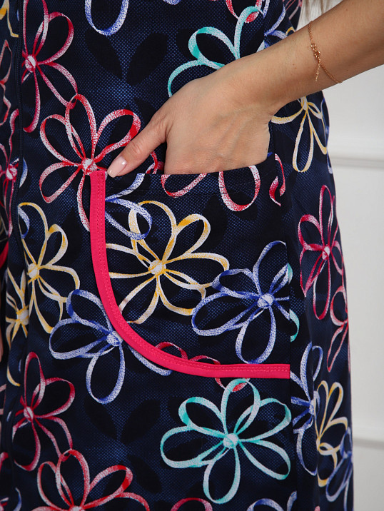 Халат Кира синий/бантик