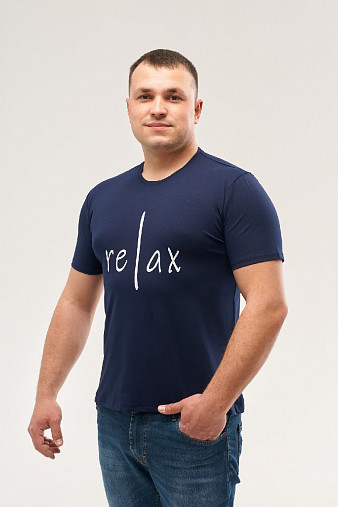 Футболка мужская Узб принт светл. индиго