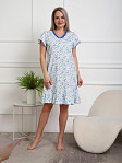 Ночная сорочка Астра крыло голубой/цветы