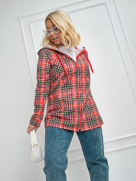 Рубашка Азарт-2 набивная красный/клетка